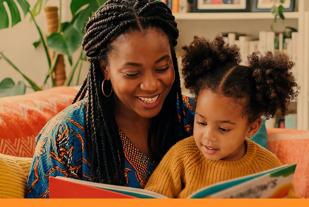 a mother reading book
